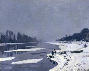 Ice floes on the Seine at Bougival, c.1867-68  by Claude Monet